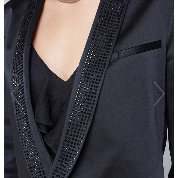 Bebe "Satin Jacket With Crystal Embellishment" - Picture 3 of 8